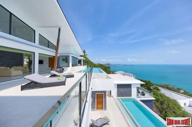 Ultra moderne Luxusvilla mit Meerblick am Hang in Chaweng Noi, Koh Samui