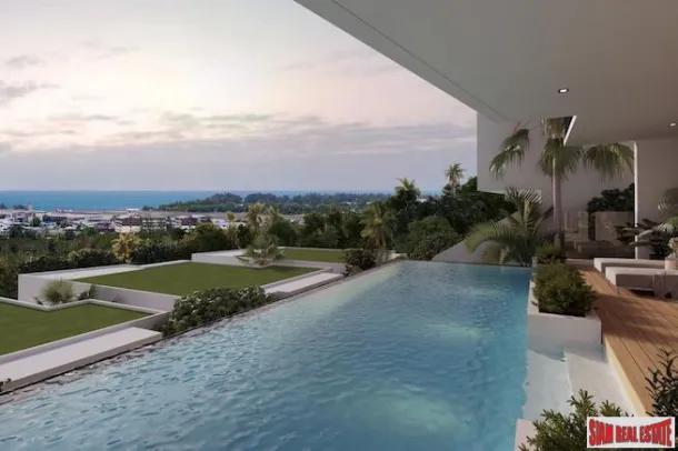 Moderne Dreizimmer-Tropenpoolvillen mit Meerblick zum Verkauf in Mai Khao