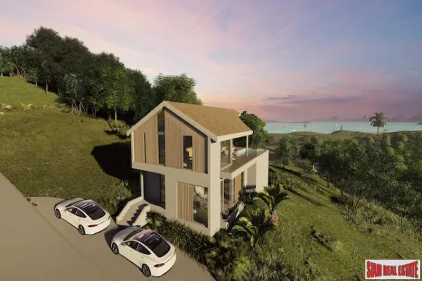 New Three Bedroom Sea View Pool Villas for Sale in Bophut, Samui