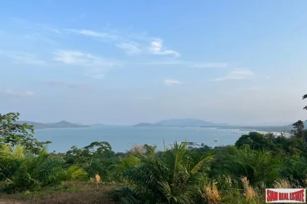 Phang Nga, Takua Thung'da satılık, yamaçtan deniz manzaralı 1.5 rai palmiye plantasyon arazisi.