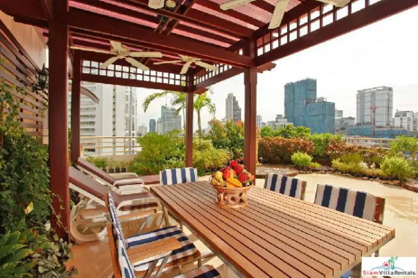 Saranjai Mansion - Impressionante Apartamento de 3 Quartos em Sukhumvit com Jardim Panorâmico na Cobertura para Alugar