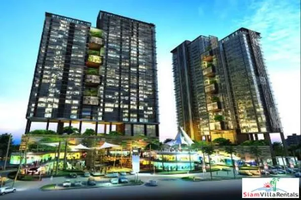 The Coast Condo @BTS Nangna - Condominio Grande de Dos Dormitorios en Alquiler en el Piso 23 Cerca de Bangna