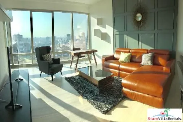 185 Rajdamri - Luminoso e moderno appartamento con due camere da letto e vista libera sulla città a Lumphini in affitto