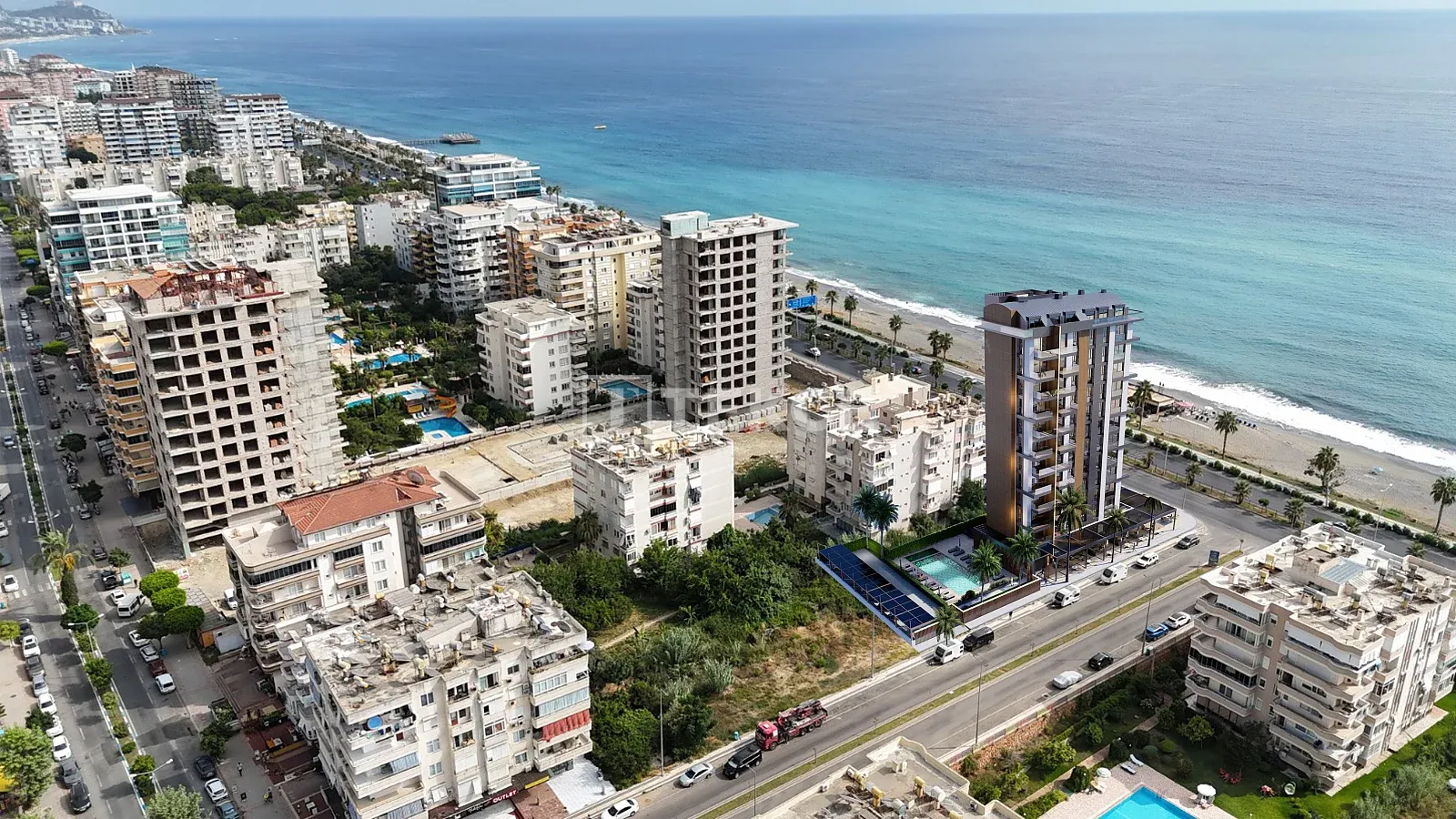 Meerblick-Wohnungen in einem gut ausgestatteten Komplex in Alanya Mahmutlar