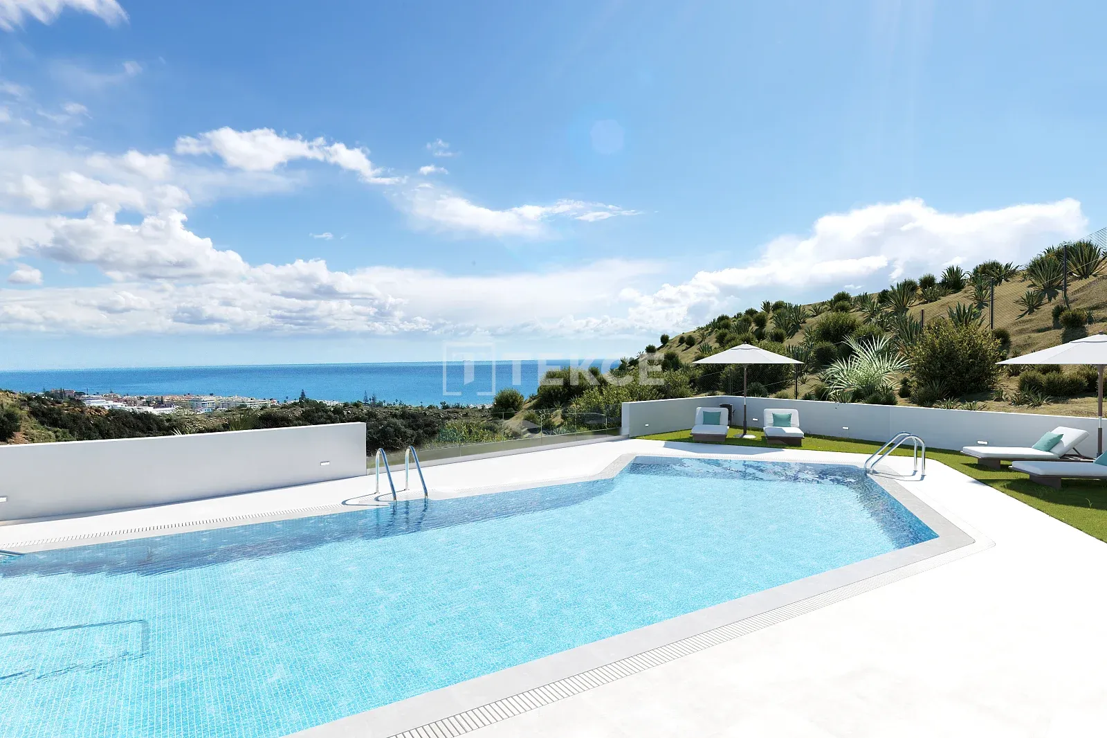 Appartements à flanc de colline avec vue sur la mer à Rincón de la Victoria