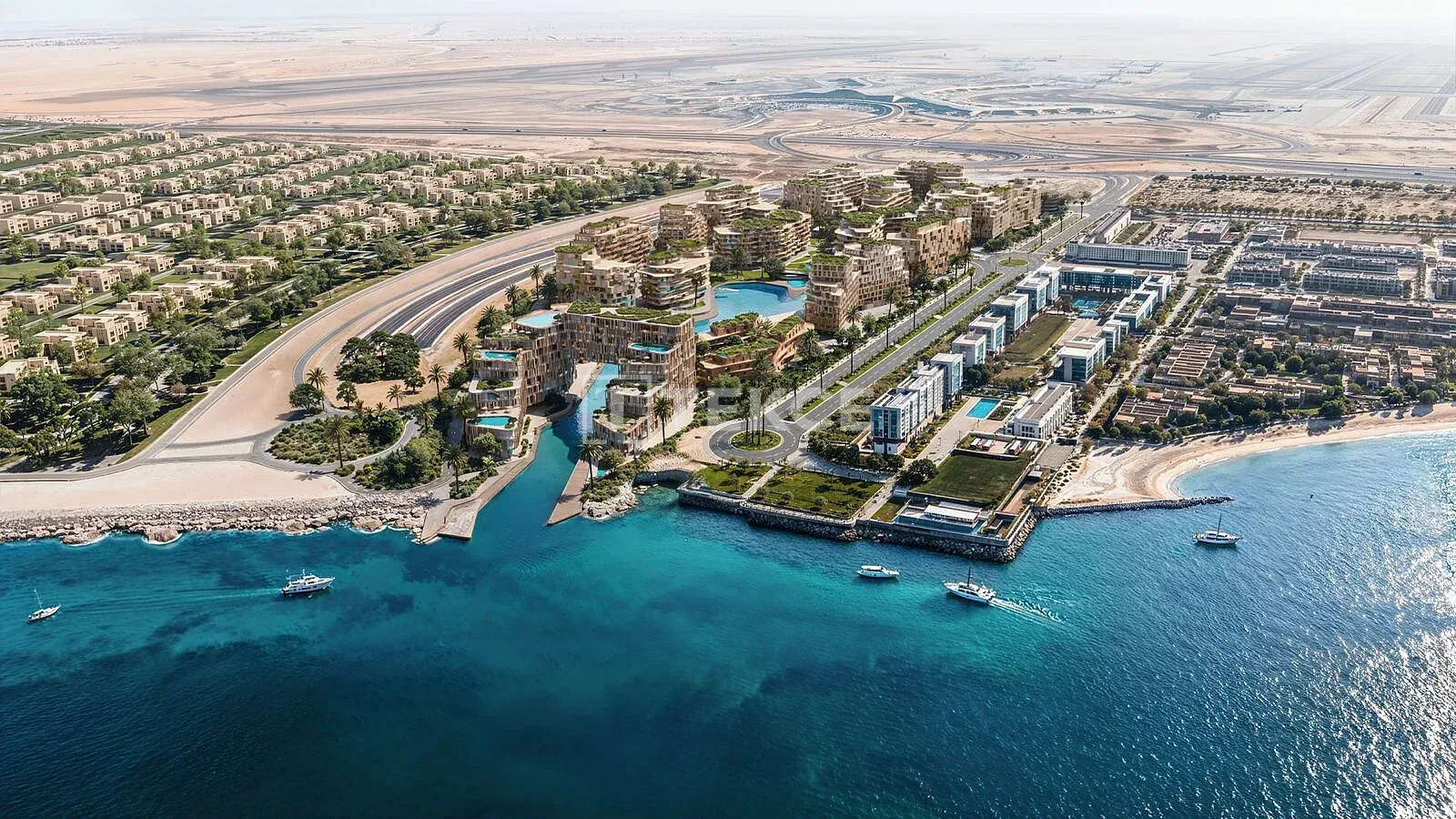 Al Rahah'da Yas Adası'nın Karşısında Özel Kanal Kenarı Daireler