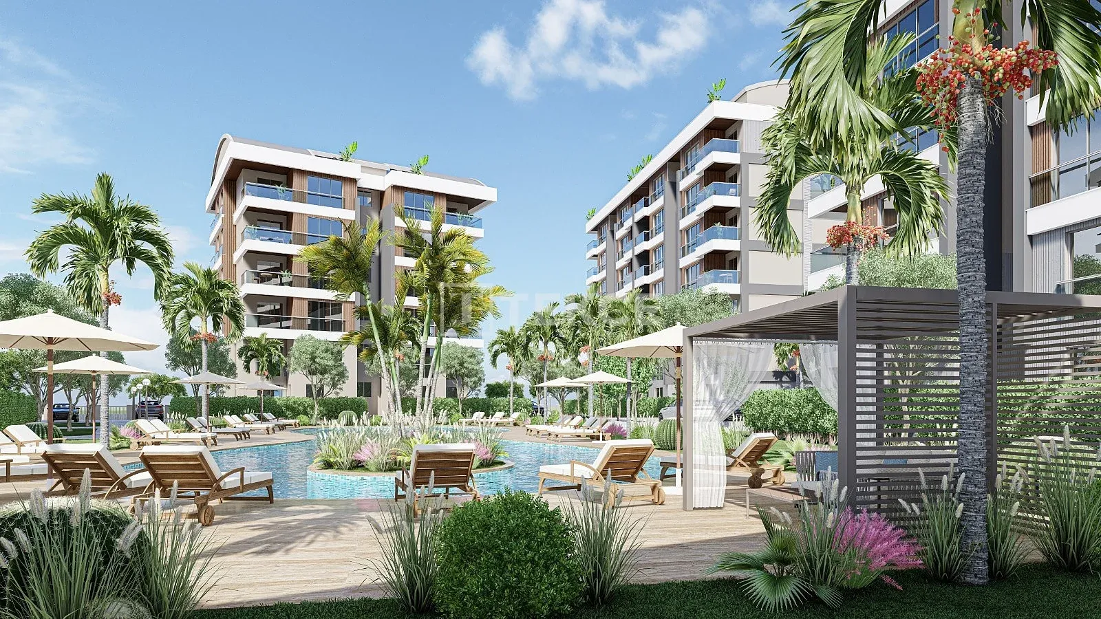 Apartamentos Espaciosos en Complejo Seguro con Piscina en Antalya Kepez
