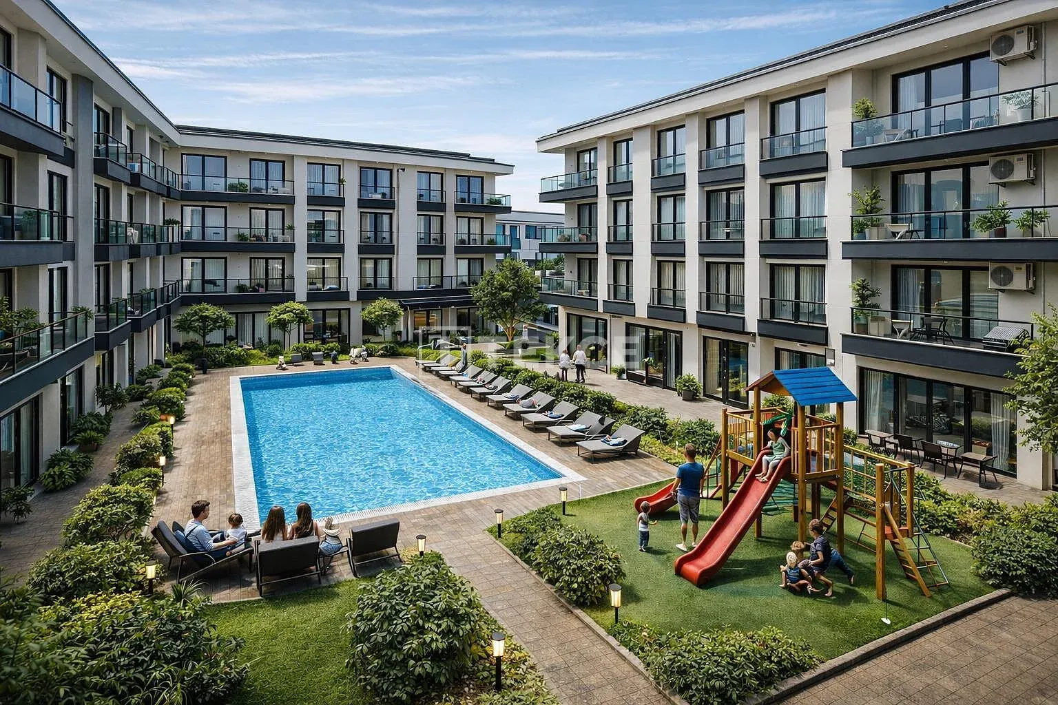 Appartamenti in un Progetto con Vista Mare e Città a Yalova Çiftlikköy