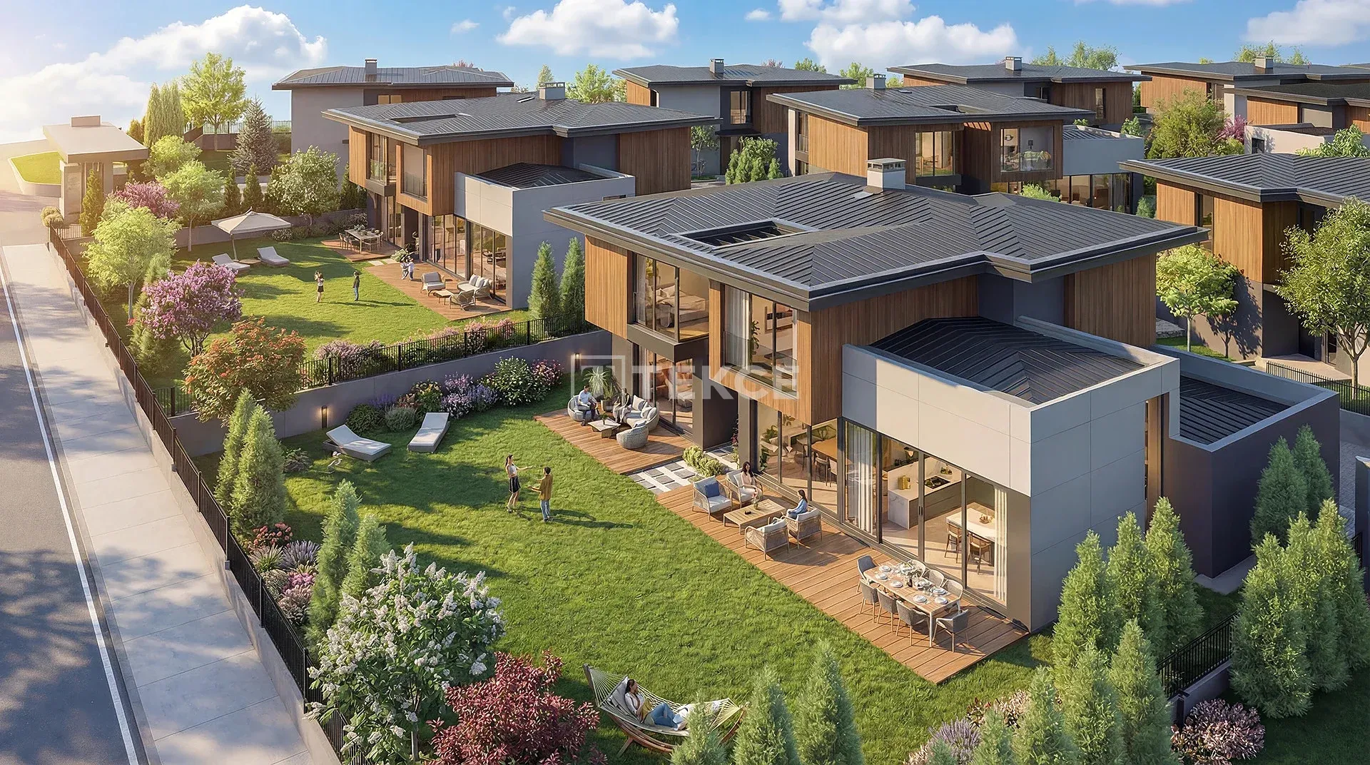 Villas with Private Gardens and Indoor Parking in Ankara İncek