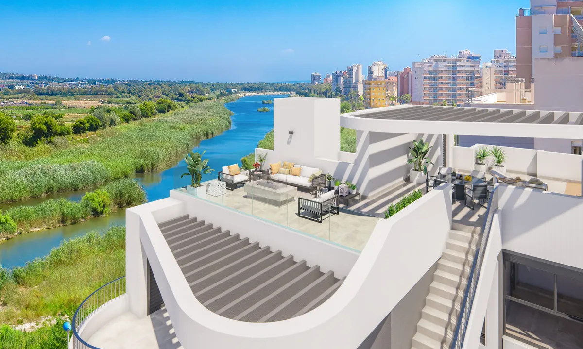 Modernes 3-Schlafzimmer-Apartment mit Berg- und Poolblick in Guardamar del Segura