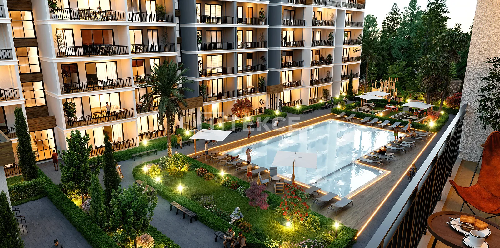 Apartments in a Complex with a Pool in Bursa Mudanya